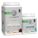Sunwarrior Creatine Powder & Vanilla Active Organic Protein Powder Set 124; Bundle & Save 144; Vegan Protein Plus Unflacheated Creatine Monohydrate (60 Servings Unflashing, 20 Servings Chocolate)