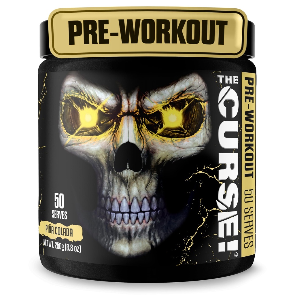 Kutukan JNX! Pra Workout Powder for Men & Women, Caffeine, Beta-Alanine, Creatine, L- Citrulline, 50 Servings, Pina Colada Flavor - Boost Energy, Kekuatan & Fokus