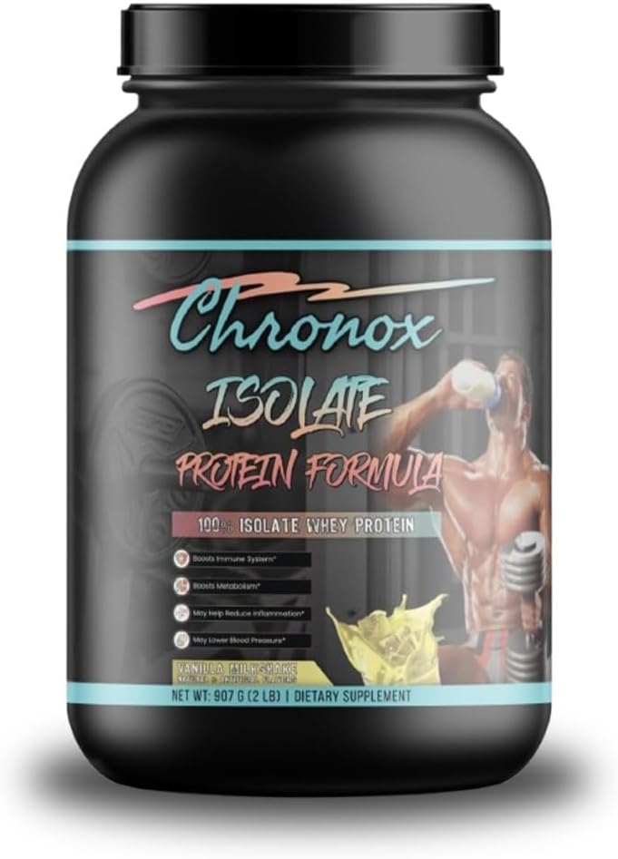 Chronox 100% Powder Whey Protein - Powder Protein untuk Muscle Gain - Isolate Whiy Powder - Vanilla untuk Pre dan Post - Pembangunan Otot Workout - (2 LB)