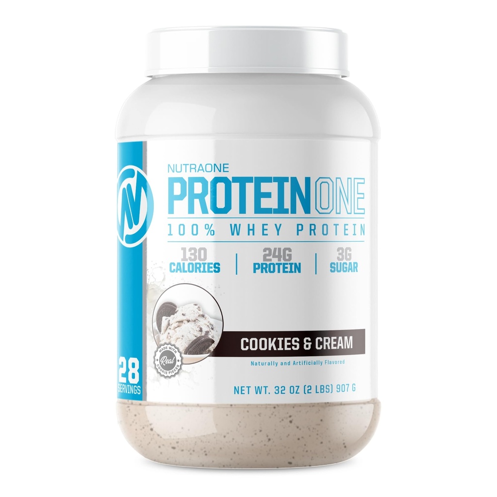 NutraOne Protein Whey Protein Recovery dan Build Otot dengan bubuk Shake Protein untuk Pria & Perempuan (Cream, 2 LB)