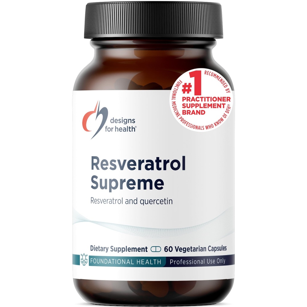 Desain untuk Supreme Resveratrol Kesehatan - Trans Resveratrol dari Jepang Knotweed + Quercetin - Penuaan Sehat + Cardiovascular Suplemen, Non-GMO (60 Capsules)