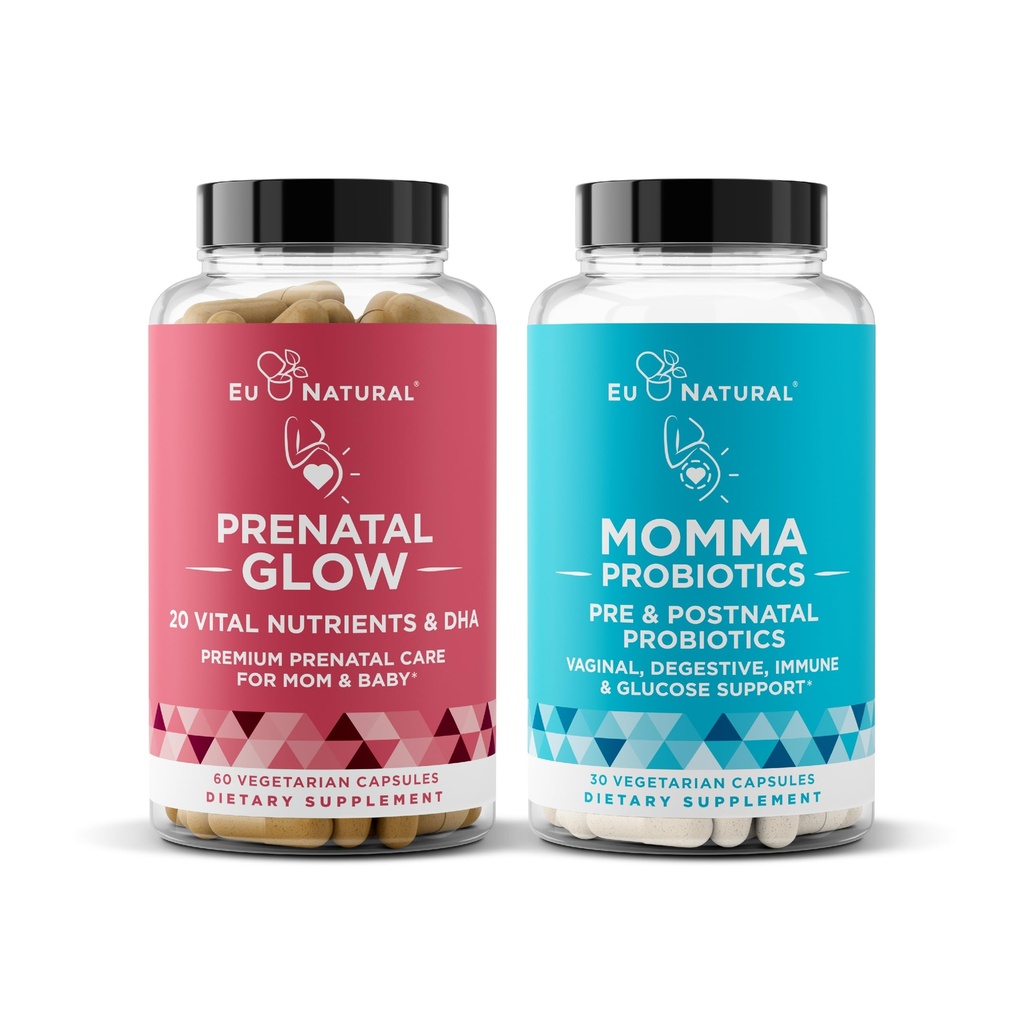 Bundle Prenatal Natural - Glow Prenatal Multivitamin - Momma Propolation for Mom & Baby