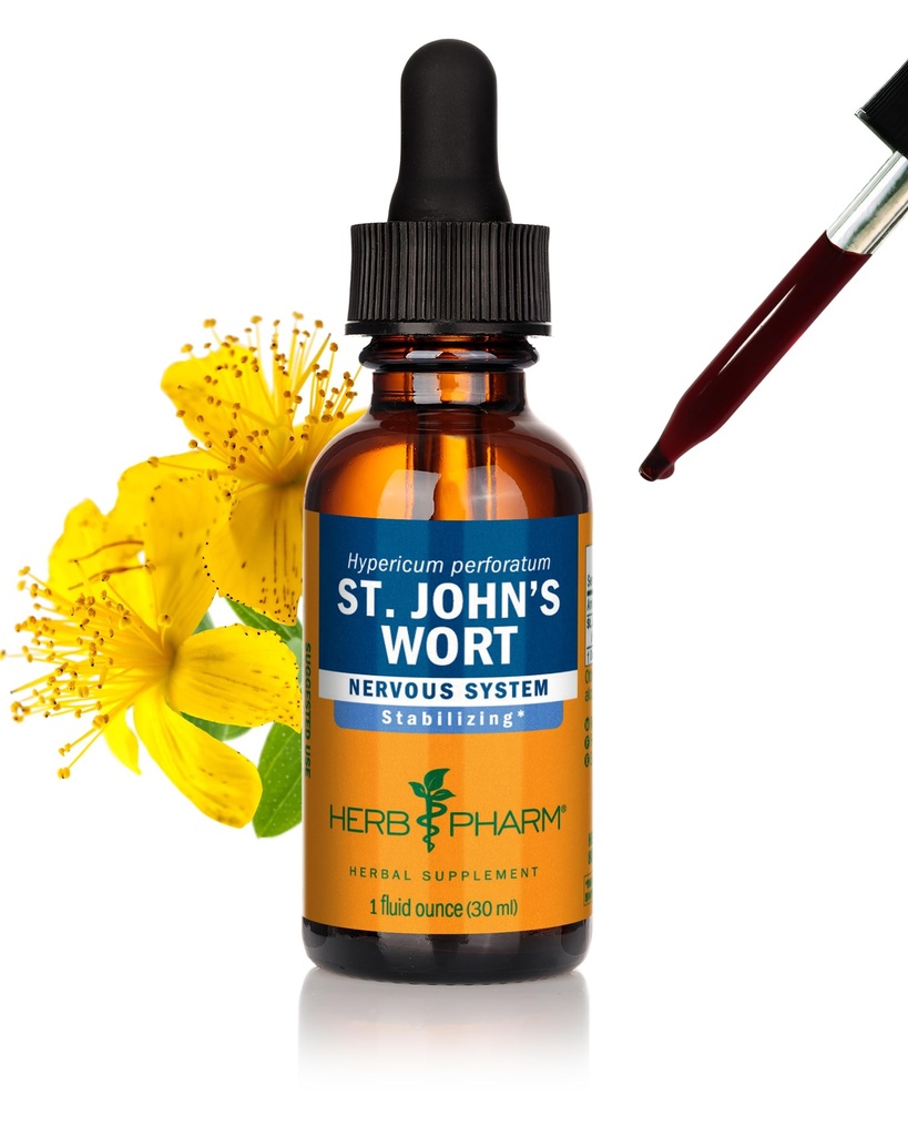Herb Pharm St John 's Welt Cair Ekstrak positif Mood dan Keseimbangan Emotional, Cane Alkohol, 1 Ounce