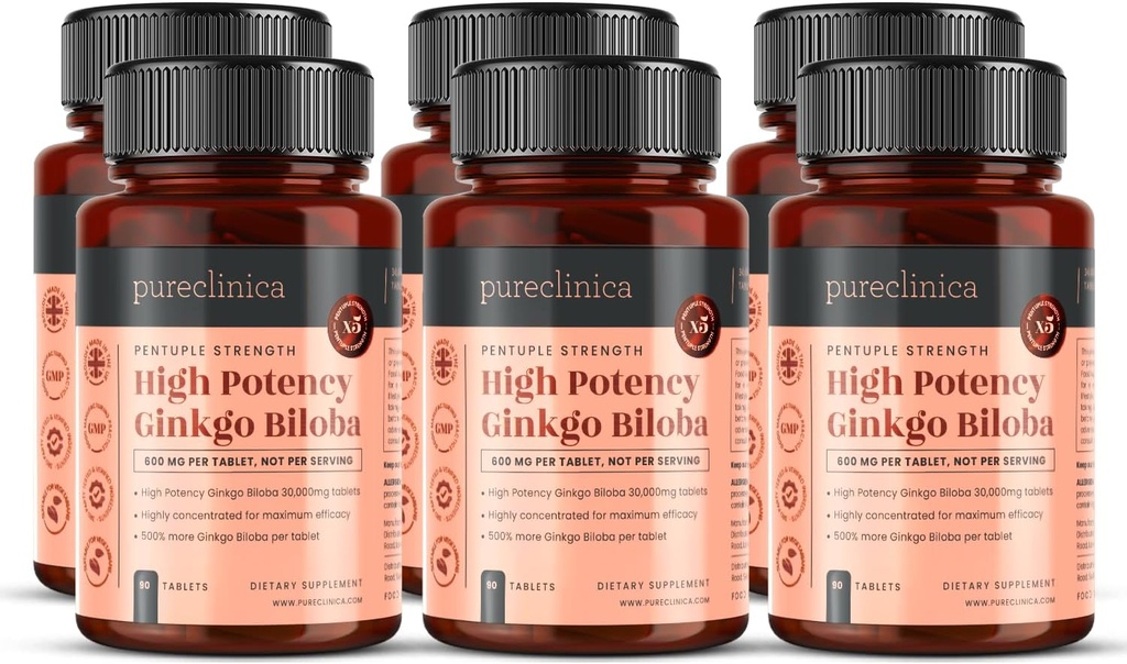 Posilenica High Potency Ginkgo Biloba 30.000mg x 540 Tablet (6 Botol 90) - 18 Bulan Supply - 5 Kali Kekuatan Competitor Products