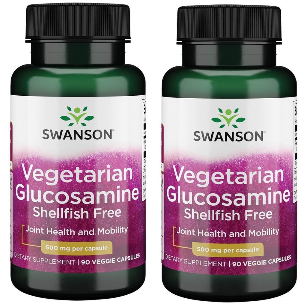 Swanson Vegetarian Glucosamin - Shellfish Free 500 Miligram 90 Veg Capsules (2 Pack)