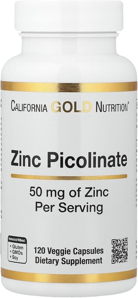 Zinc Picolinate, Biovailable Form of Zinc, Support Immune Health, 50 mg, 120 Veggie Capsules