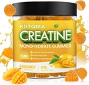 Cretine Monohydrate Gummies for Men & Women 120 CT - 5600mg dari Creatine Monohydrate per Serving, Chewable Creatine Monohydrate for Muscle Duction Boost, Sugar Free, Vegan (Mango Flavor)