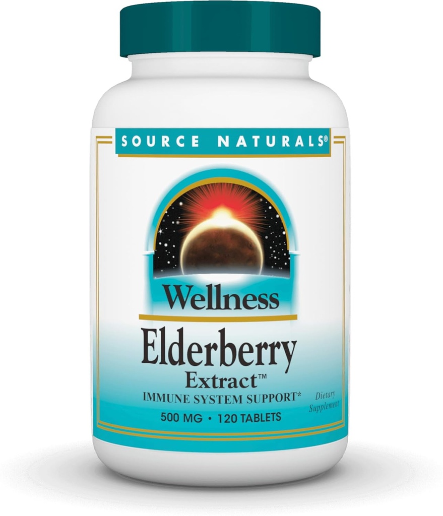 Source Wellness Elderberry Extract for Imune System Support * - 500 mg, 120 tablet