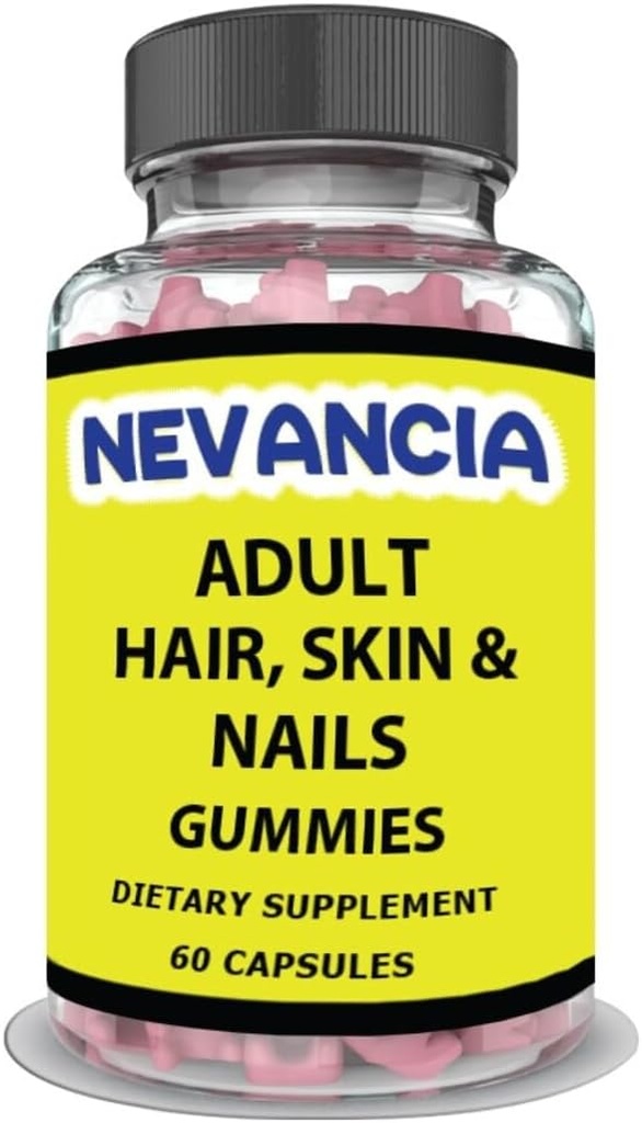 Rambut Dewasa, Skin & Nails Gummies - Biotin 5000 mcg - untuk Pertumbuhan Rambut Lebih Cepat & Healthier, Lebih Kuat Nails, Sehat - untuk Perempuan & Pria - Kekuatan Ekstra, 60 Vegan Gummies