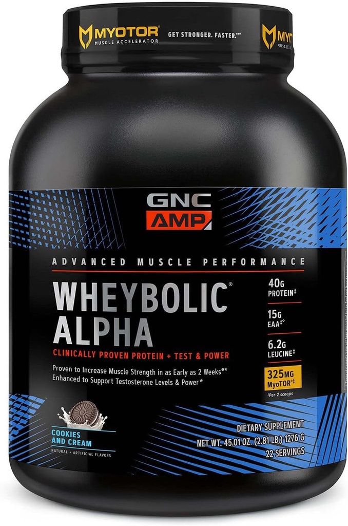 GNC AMP Wheybolic Alpha dengan Myotor- Cookies Dan Cream (22 Pelayan)