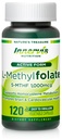 Bioactive Folate (L-5-MTHF 10000mcg, Folate 1700mcg) - Brain & Mood Dukung, Easy- to-Swallow, 120 Veg Capsules