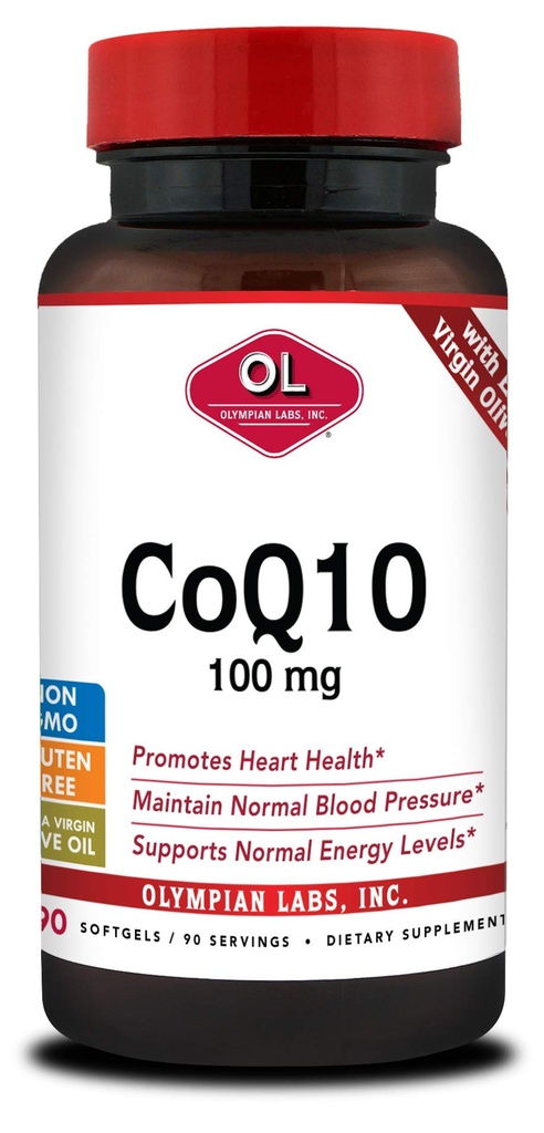Koenzim Lab Olymsian Q10 100mg Softgels diformulasikan dengan Ekstra Virgin Olive Oil, Dukungan Kesehatan Jantung, Perlindungan Sel dari Free Radikal