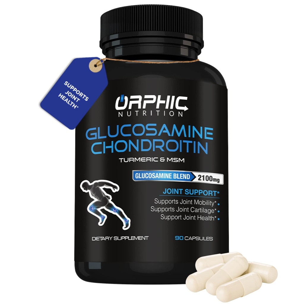 Glucosamin NUTRISI ORPHIC Chondroiting MSM 2100MG (90 Caps) - Dukungan Gabungan untuk Pria & Perempuan * - Dukungan Gabungan Kartilage & Mobilitas