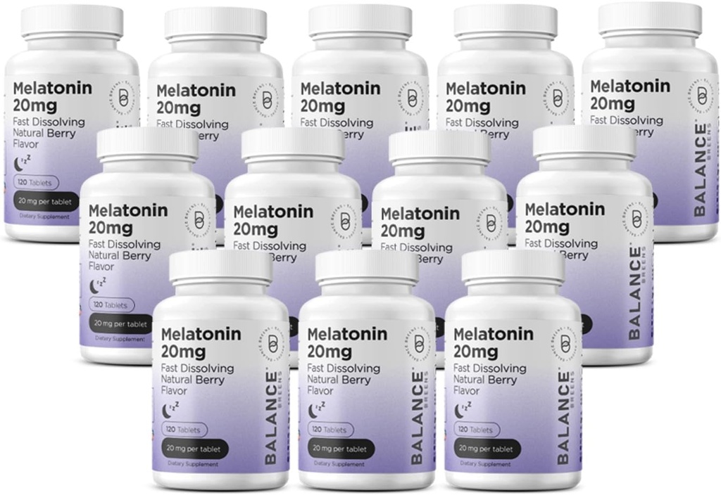 Balancebreens Melonatin 20mg Quast Dissolve Tablet - High Potency, Fast Acting, Natural Sleep Support - Sleep Aids for Dewasa - Non-Groggy, Drug-Free Formula - 120 Sleep Pills