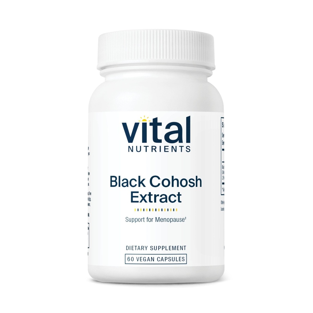 Pensediaan Nutrients Black Cohosh Vital Extract 250mg 124; Vegan untuk Menopause Women, Hormonal Saldo dan PMS Dukungan