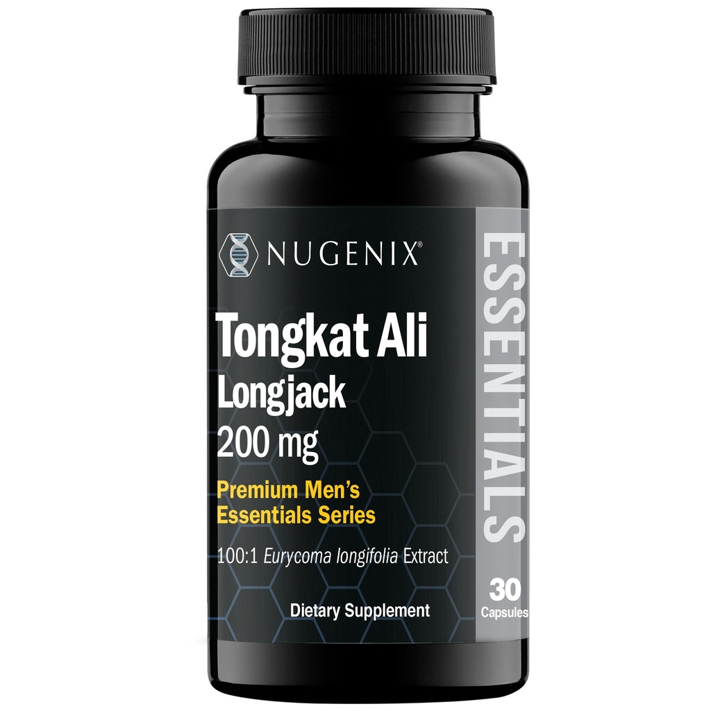 Nuklir Essential Tongkat Ali untuk Pria, Dukungan untuk Kesehatan Pria, Longjack Eurycoma Longifolia Extract, 30ct