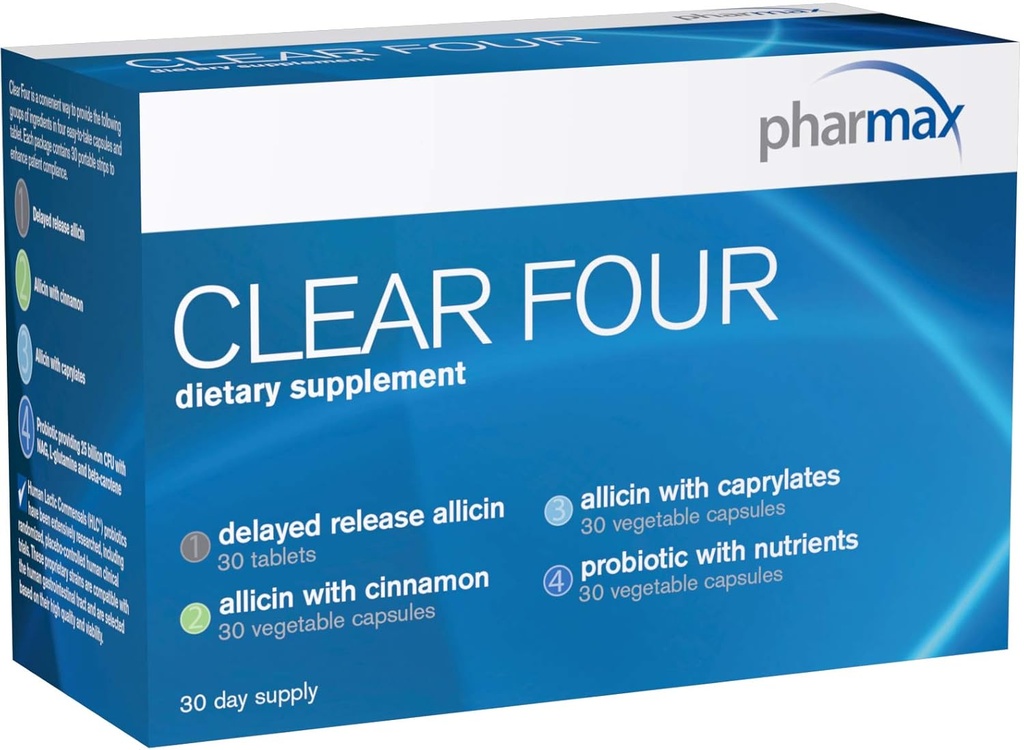Pharmax Clear Four Of124; Shelf Stable Probiletic to Prempt Gastrointestinal Health 124; 30 Day Suppply