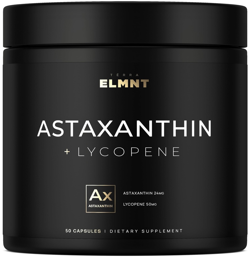 Atxanthin 24mg + Lycopene 50mg Clinical Strineal Carenoid Skin Suplemen. 100% Natural from MicroAlgae - Best Astaxanthin Suplemen Kesehatan & Pigmentasi - Astaxantina