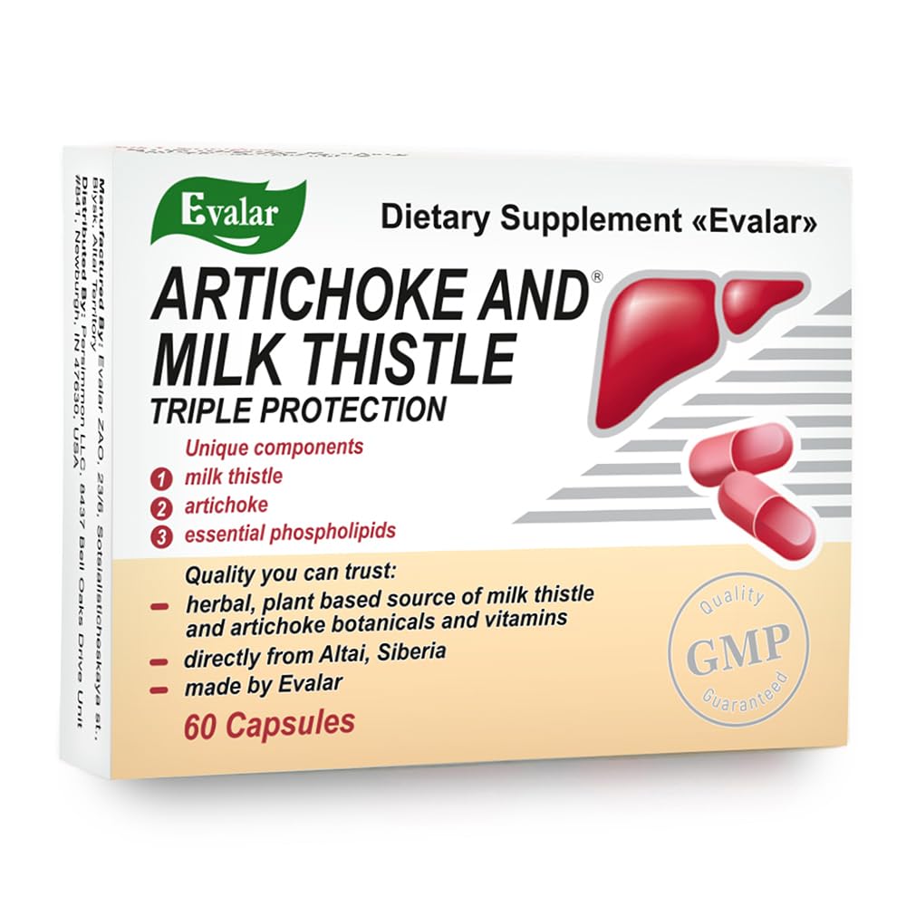 Evalar Milk Thistle Artichoke Herbs Siberia 60 Tab