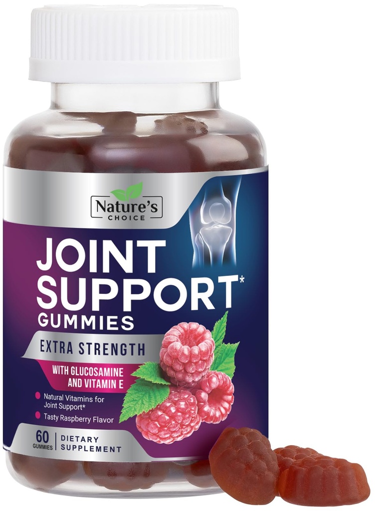 Dukungan Bersama Gummies Ekstra Kekuatan Glucosamin Suplemen Gummy dengan Vitamin E - Kartilage & Gabungan Kesehatan & Fleksibilitas Dukungan, Dukungan Terbaik Glucosamin Chew untuk Pria & Perempuan - 60 Gummies