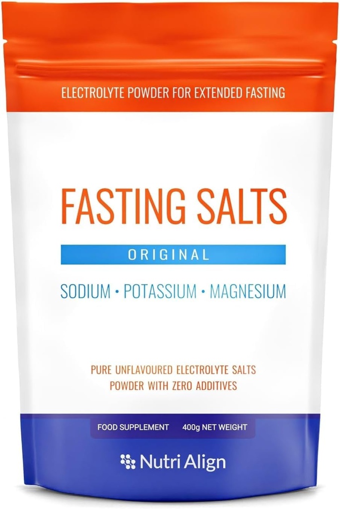 Nutry-Align Fasting Salts Electrolytes Powder 124; 400g Sodium Potasium Magnesium Electroltes 124; Pure Unflashed Electrolites for Extent and Intermittent Fasting 124; Sugar Free & Filler Free