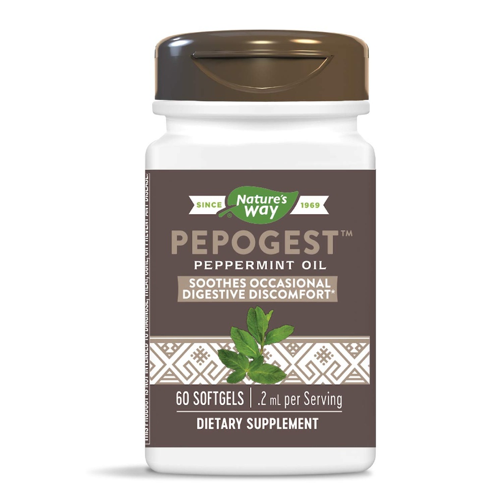 Nature 's Way Pepogest Enteric- Dilapisi Peppermint Oil, Gastrointestinal Comfort, 60 Count (Paket 2)