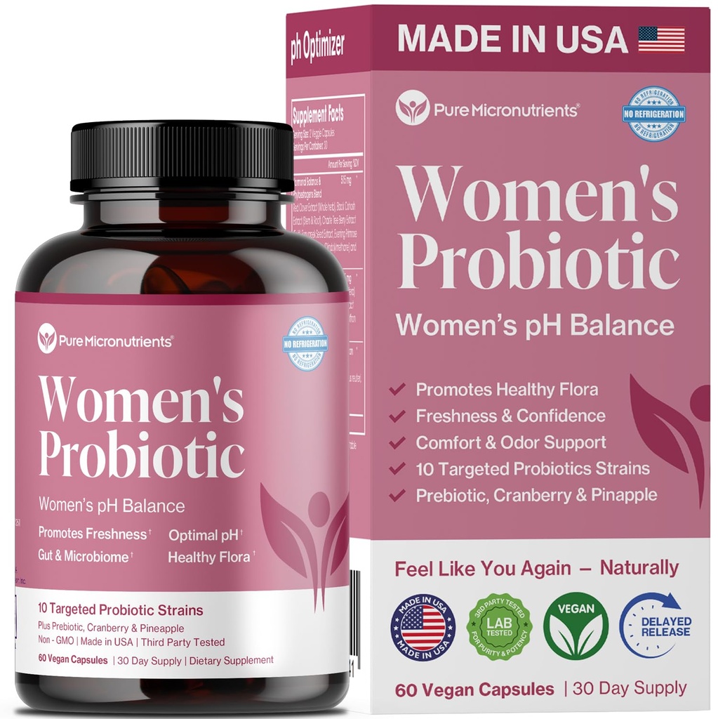 Dukungan Odor & Itch - Pil Kesehatan Vagonutrients dengan Cranberry, Lactoillus & Prevents - Persediaan Kesehatan Feminin - 60 Kapsul