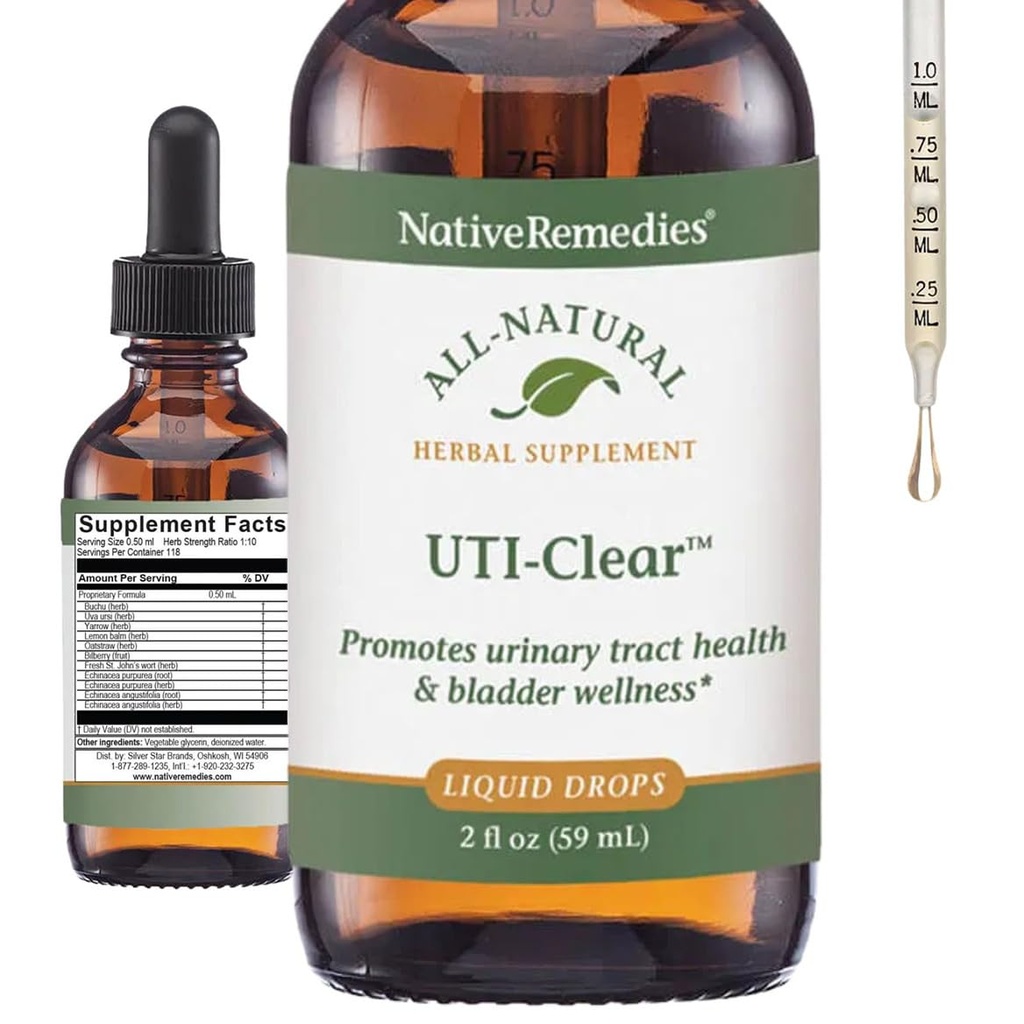 Native Remedies UTI- Clear for Urinary Tract and Bladder Health, 59 ml