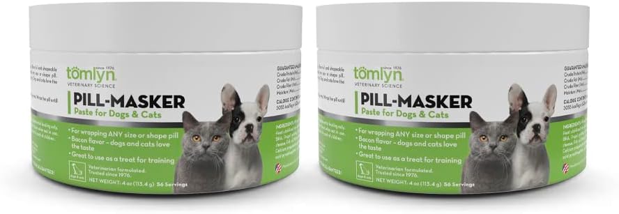 ToMLYN Pill- Masker Asli Bacon-Flavared Tempel untuk Dogs & Cats, 4oz, Paket 2