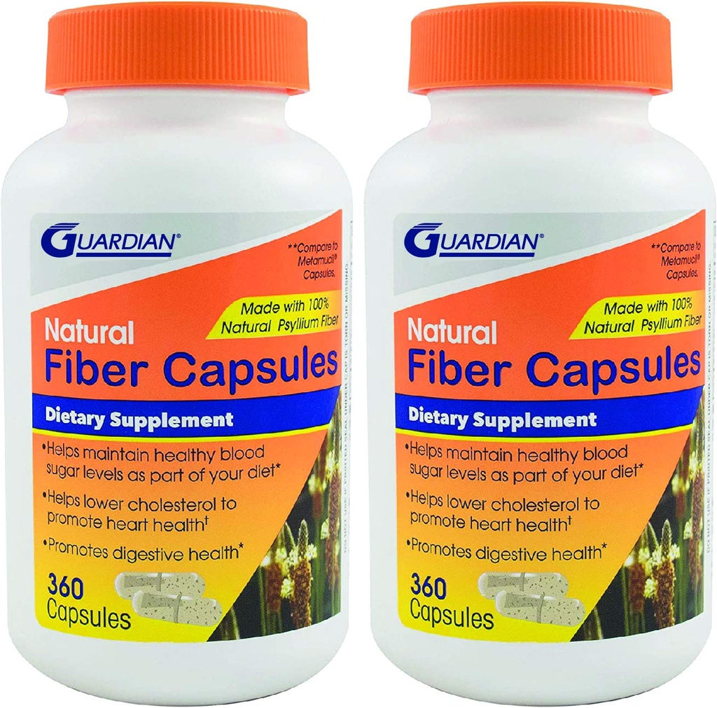 Guardian Psyllium Fiber Capsules, Psyllium Husk Natural (720Ct)