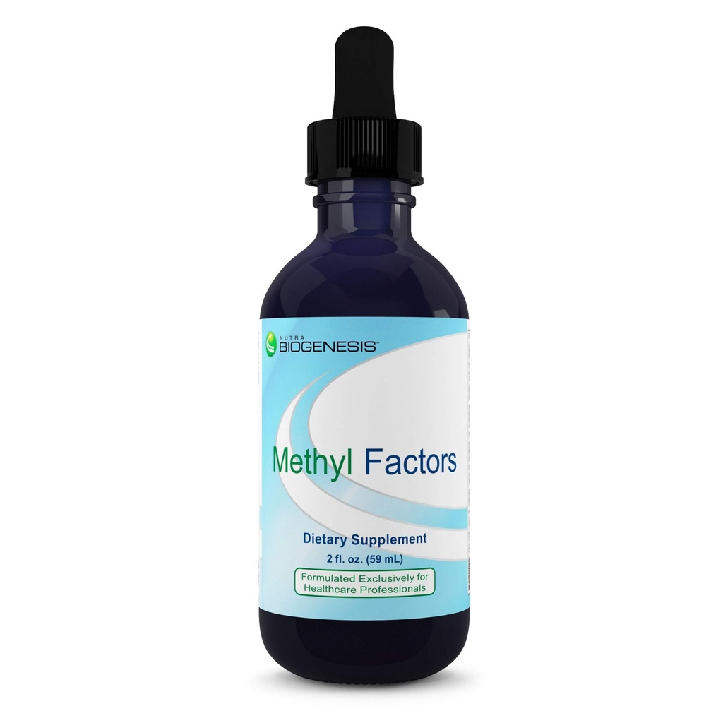 Nutra Biogenesis Metyl Factors - Vitamin B12 Drops, Methylfolat Drops, Sublingual Liquid for Women & Men, B Complex with Folic Acid for Kid & Dewasa, Energy Suplemen, Sugar Free - 2 Fl Oz
