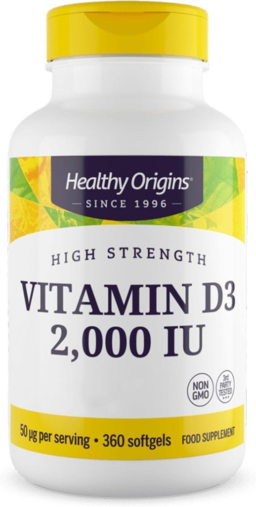 Origins Sehat Vitamin D3 1.000 IU (Non- GMO), 360 Softgels