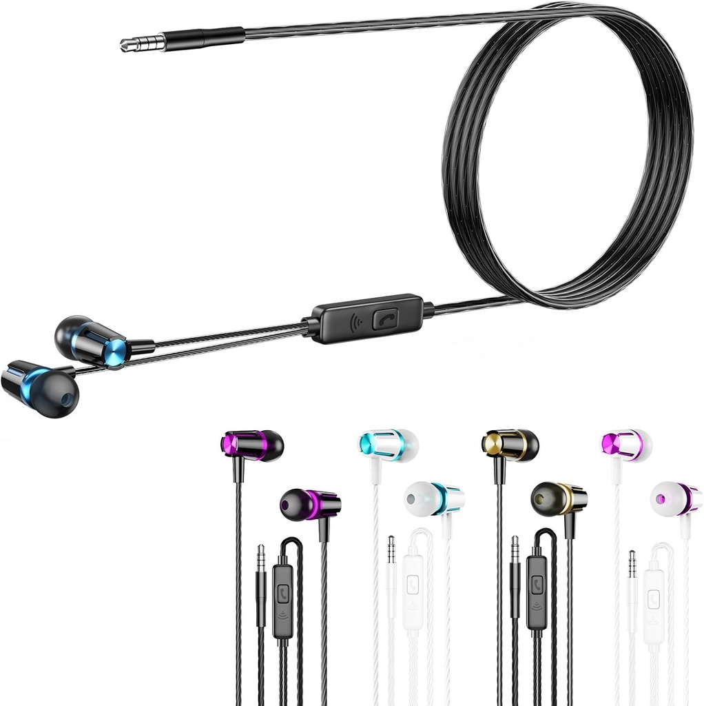 Earbuds Wired with Microphone, 5 Pack Wired Headphone with powerful Heavy Bass, High Definition, Earphones 3.5mm Jack