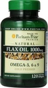 Puritan 's Pride Premium Natural Flax Oil 1000 mg Omega- 3, 6 & 9 Cold Menekan, 120 Softgels
