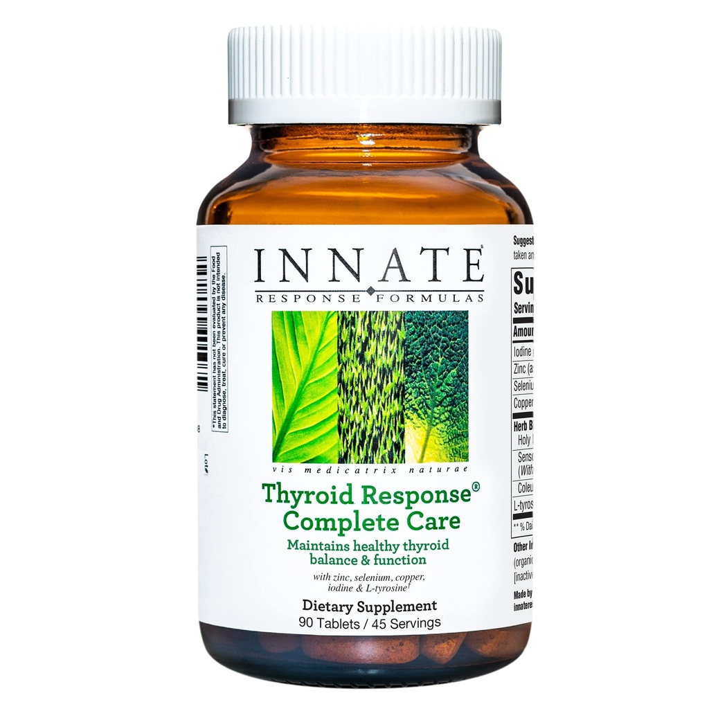 INNATE Response Formula Thyroid Response Complete Care - Made With Ashwagandha - Keeding Optimal Thyroid Saldo dan Fungsi - Vegetarian, Gluten- Free, Non-GMO - 90 tablet (45 Servings)