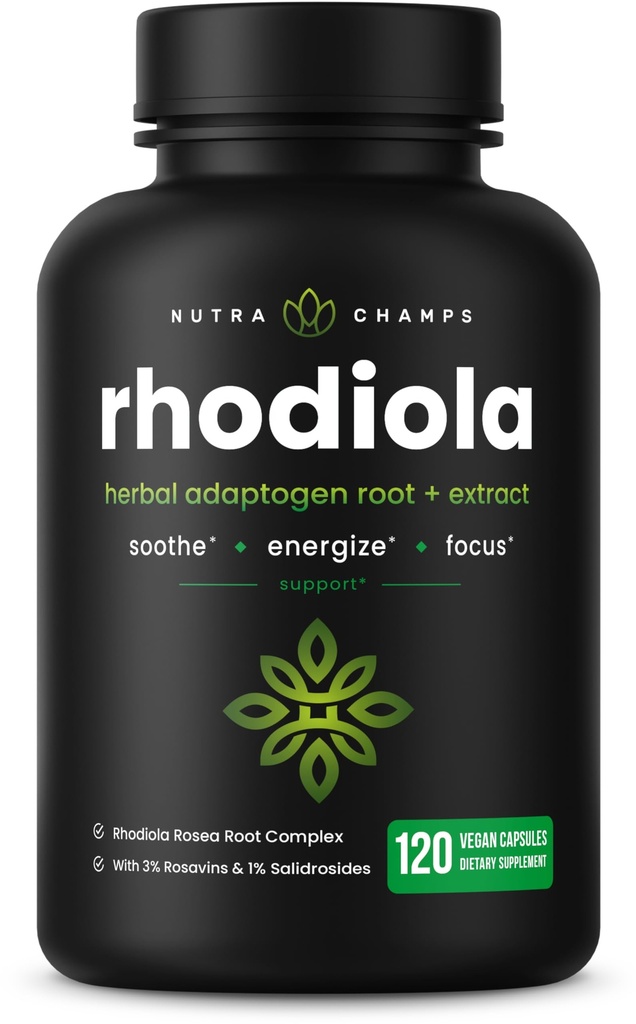 Rhodiola Rocea Suplemen 600mg 124; 120 Vegan Capsules 124; Rhodiola Romea Extract for Energy, Stress Relief, Mood and Focus 124; Adaptogenic Root dengan Rosavin & Salidrosides 124g Pills oleh NurtracChamps