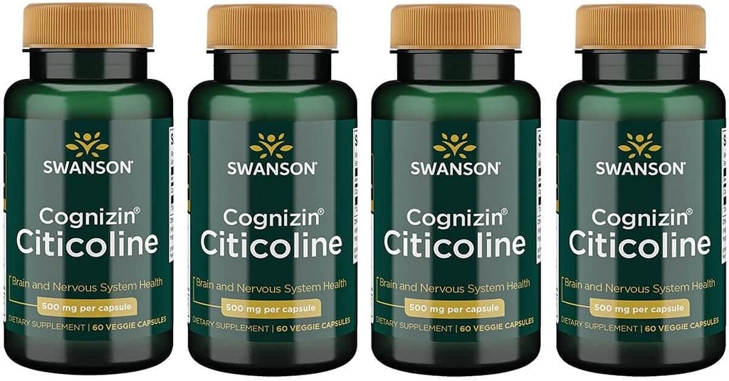 Swanson Cognizin 1.000 Miligram 60 Veg Capsules (4 Pack)