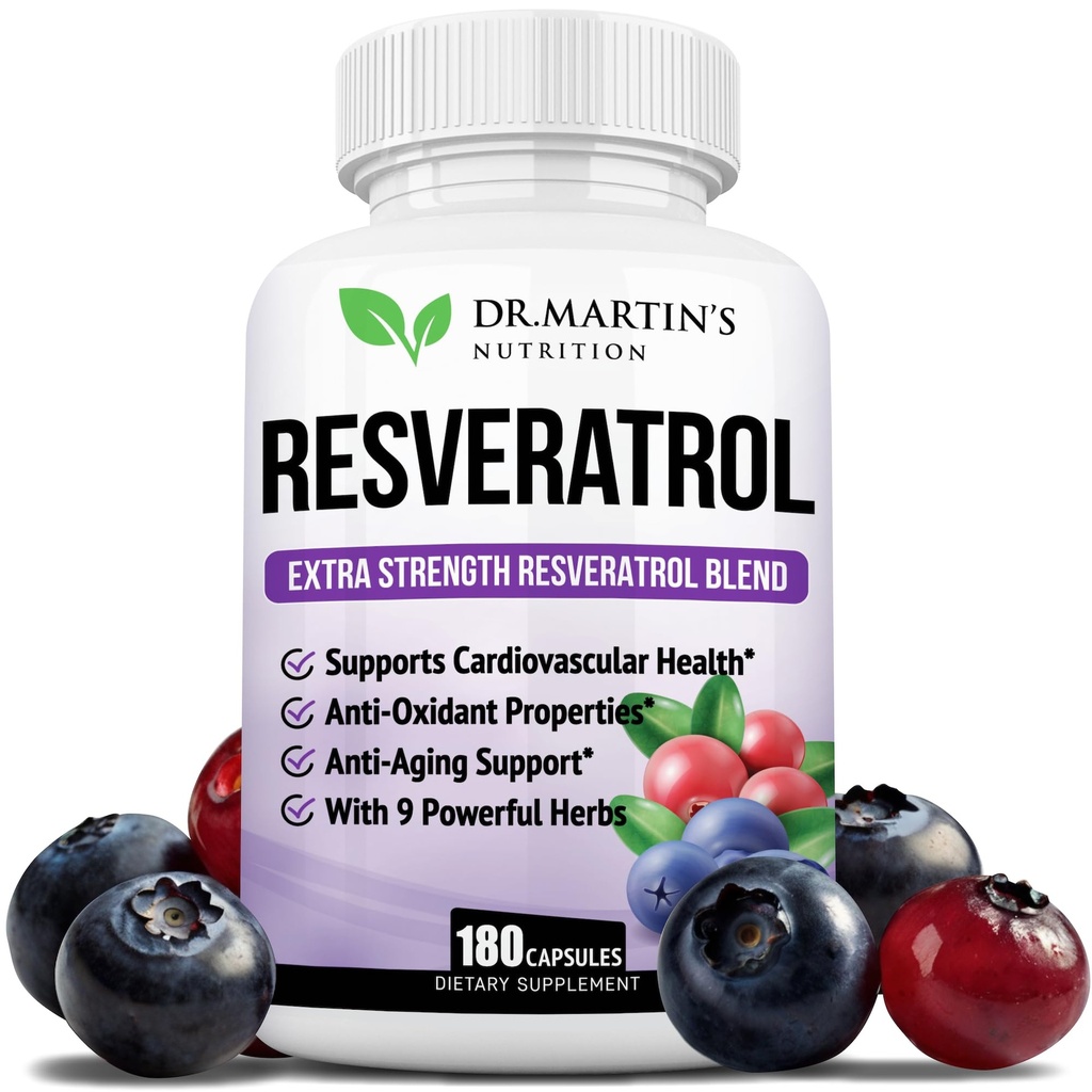 Extra Power Resveratrol 1568mg - 180 Capsules - 3 Bulan Suply 124; Antiokidant Supplemen 124; Natural Transder Resveratrol Pill 124; untuk Anti- Aging, Heart Health, Imune System & Fungsi Otak