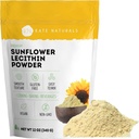 Kate Gracials Sunflower Lecithin Powder untuk Baking Bread, Gummies, Memasak. Tambahan Lesit untuk Saluran Susu Tersumbat. Pengganti untuk Bubuk Lesit Soy (12oz, Non-GMO)