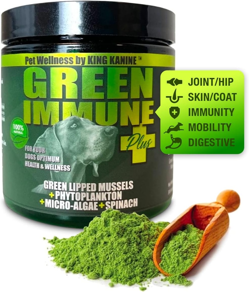Raja Kanine Green Inmune Plus Multivitamin dan Mineral 6 oz 124; Bubuk Organik untuk Menimbulkan Gabungan Relief Mobility & Allergy 124; Suplemen Inflammatory untuk Layanan Anjing 124; Veterinarian Disahkan
