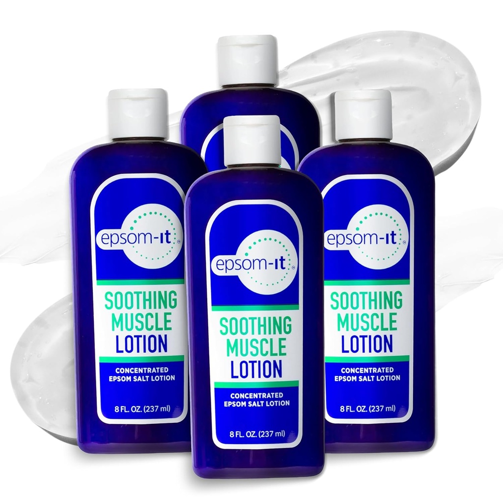 Epsomit-Soothe Lotion - Epsom Salt Magnesium Cream Arnica untuk Muscle Stiffness, Lotion Magnesium Topical, Menyediakan Comfort for Legs, Knee and Feet, 8.0 oz., 4- Pack