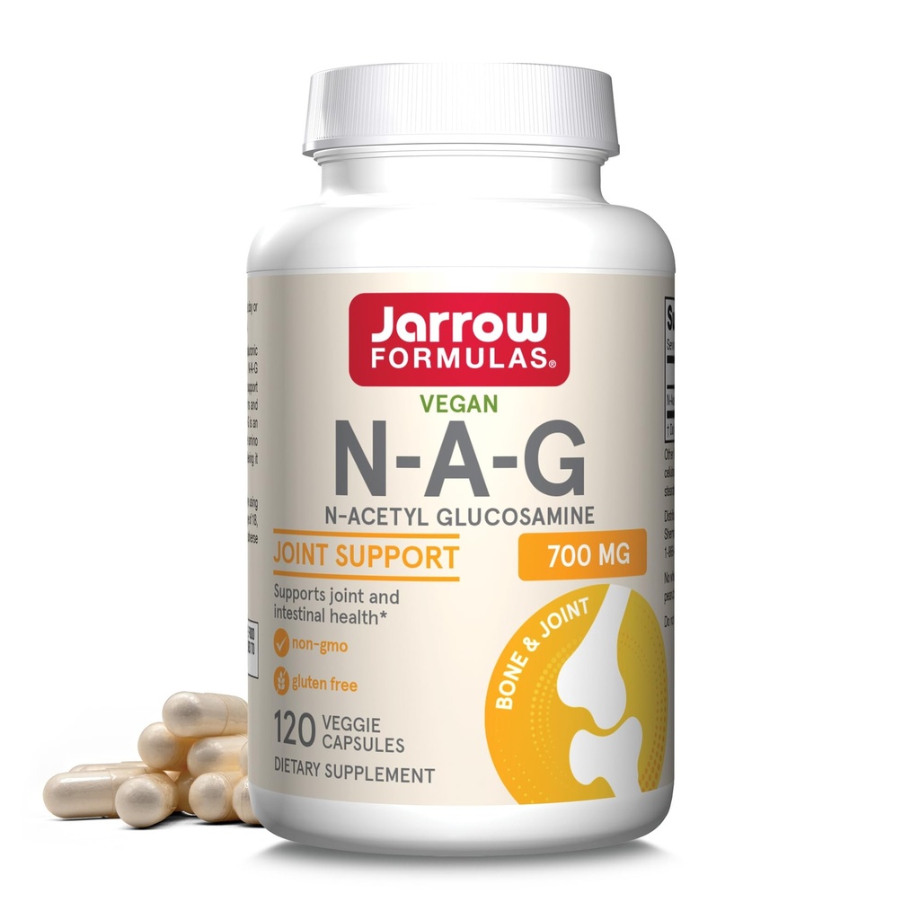 Jarrow Formulas ® N-A-G 700 mg, N-Acetyl Glucosamine, Bentuk Acetylated Glucosamine untuk Bone dan Dukungan Gabungan, 120 Veggie Capsules, Sampai 120 Servings