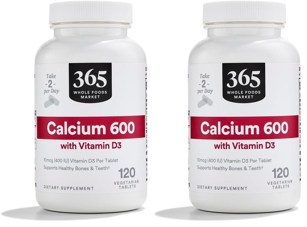 365 oleh Whole Foods Market Calcium dengan Tablets D3 Vitamin, 120 Cacah (Paket 2)