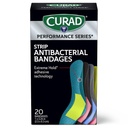 CURAD Performance Series IRONMAN Antibakteri Bandages, Extreme Hold Adhesive Technology, Standard Size Fleksible Fabrics Bandges for Cuts, Scrapes, & Burns, Assisted Colors, 1 x 3.25 inch, 20 Count