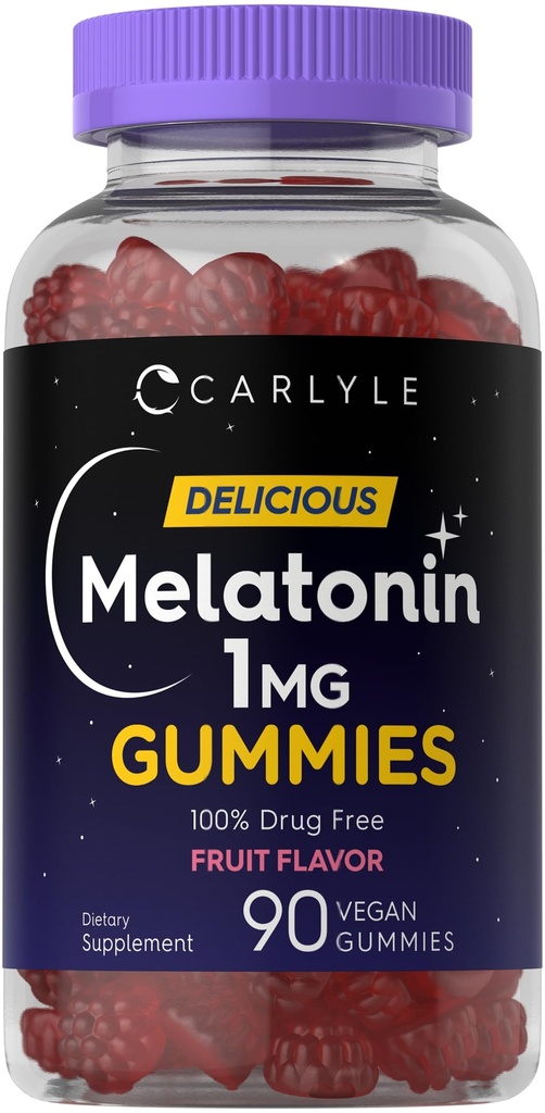 Carlyle Melonatin 1mg Gummies 124; 90 Count 124; Fruit Flavor Gummy Supplement