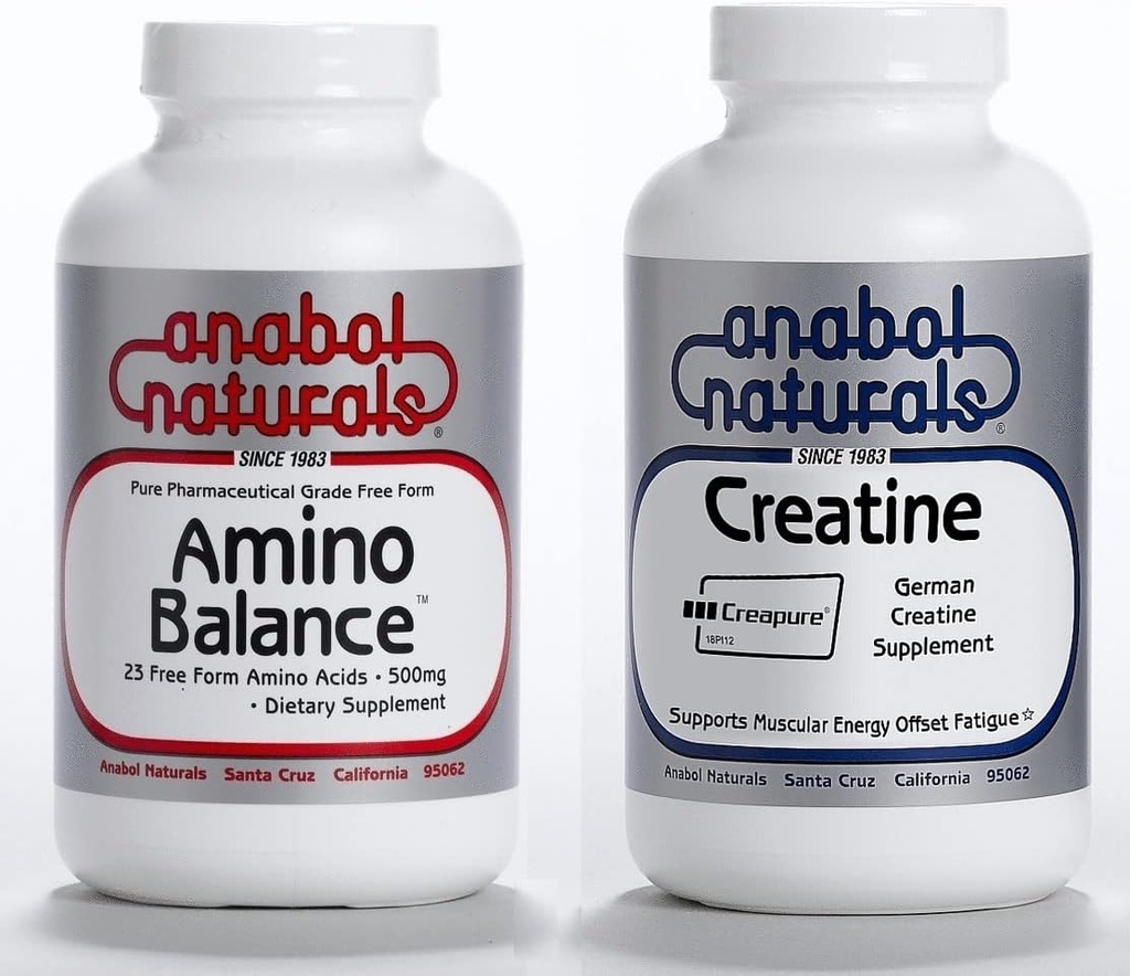 Stack Energi Anabol: Amino menyeimbangkan 100 gram Bubuk Murni & Creapure Creatine 100 gram Bubuk Murni