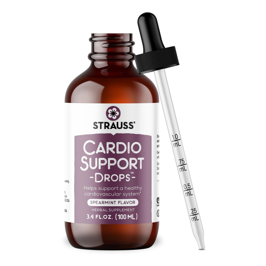 Strauss Naturals Cardiovascular Support Drops, Spearmint, 3.4 fl oz