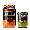 Powder Protein Nutrologi TRIACT, 7-in-1 Penggantian Meal Shake, Creamy Chocolate (40 Pelayan) Hijau & Fruits Powder-Surodiced Superfood, Coklat (30 Pelayan)