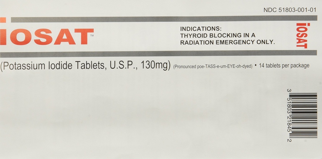 IOSAT 130 mg Potasium Iodide Tablet, 5 Count