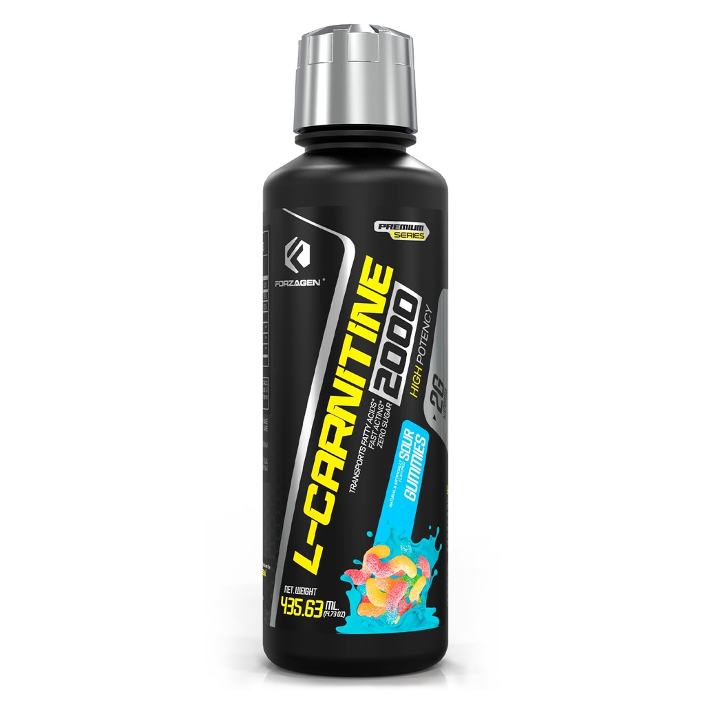 Forzagen L- Carnitine 2000 - Liquid L Carnitine dengan Vitamin B6 124; Acetyl L- Carnitine 124; L- Tarcult 124; 30 Servings (Gummies)